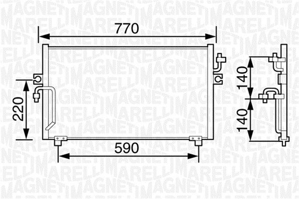 MAGNETI MARELLI Конденсатор, кондиционер 350203481000